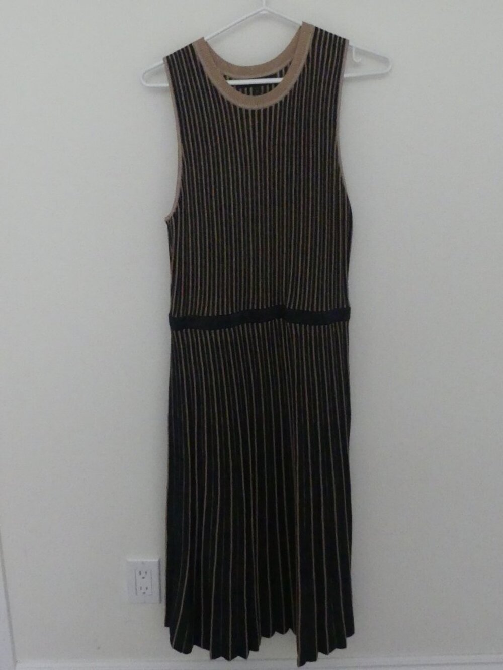 Blue/Gold Pleated Dress from Banana Republic (M) - Petite